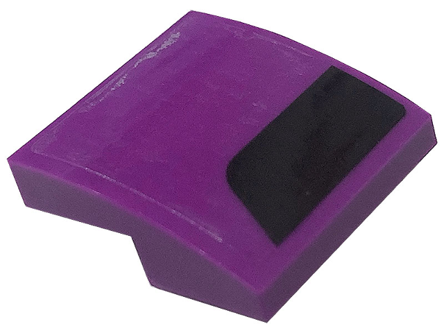 Slope, Curved 2 x 2 x 2/3 with Black Trapezoid Pattern Model Left Side (Sticker) - Set 76904