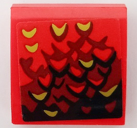 Slope, Curved 2 x 2 x 2/3 with Black, Dark Red and Gold Scales Pattern Side B (Sticker) - Set 70653