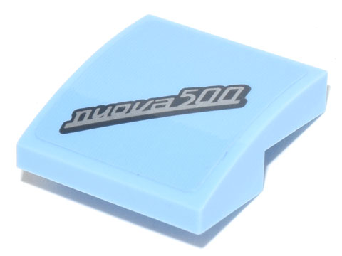 Slope, Curved 2 x 2 x 2/3 with Black and Silver 'nuova500' Pattern (Sticker) - Set 77942