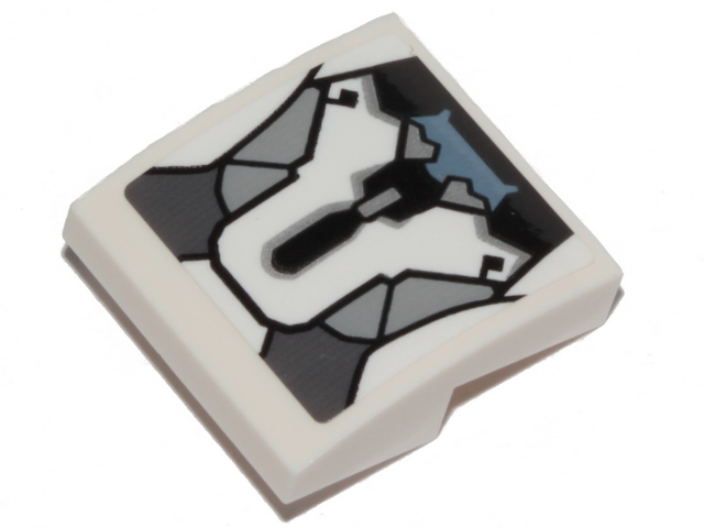 Slope, Curved 2 x 2 x 2/3 with Black, Gray and Sand Blue Hull Plates Pattern (Sticker) - Set 76989