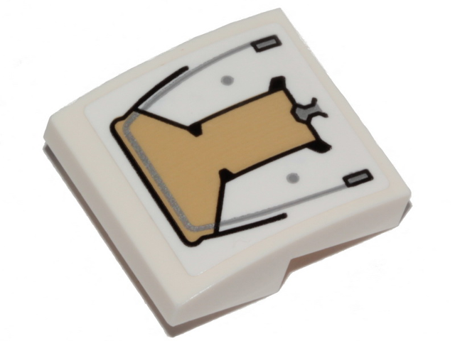 Slope, Curved 2 x 2 x 2/3 with Tan Hull Plate Pattern (Sticker) - Set 76989