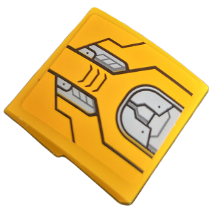 Slope, Curved 2 x 2 x 2/3 with Dark Bluish Gray and Light Bluish Gray Armor Plates with Black Outlines and Air Vent Pattern (Sticker) - Set 76198