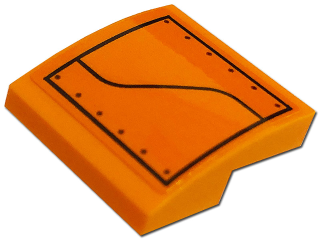 Slope, Curved 2 x 2 x 2/3 with Hull Plate, Rivets, and Curved Black Line Pattern Model Left Side (Sticker) - Set 76193