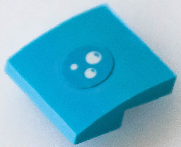 Slope, Curved 2 x 2 x 2/3 with 3 White Bubbles in Center Pattern (Sticker) - Set 41433