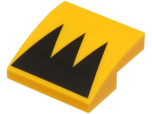 Slope, Curved 2 x 2 x 2/3 with Black Triangles / Zigzag Pattern