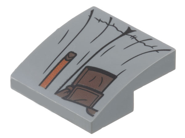 Slope, Curved 2 x 2 x 2/3 with Robe, Dark Brown Pouch, and Reddish Brown Belt Pattern (Gandalf Robe)