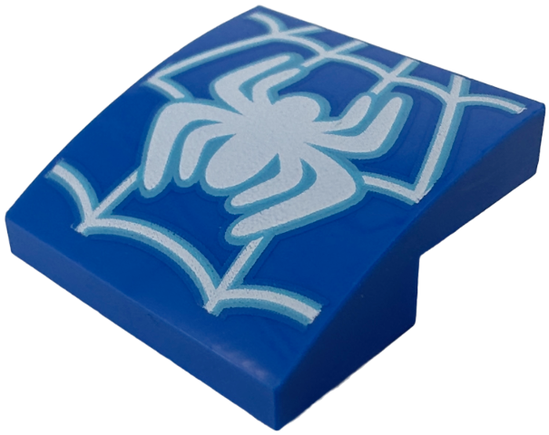 Slope, Curved 2 x 2 x 2/3 with White Spider and Web Pattern