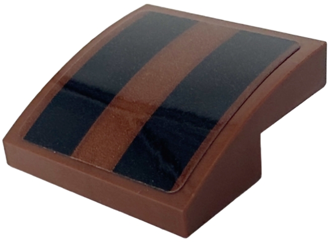 Slope, Curved 2 x 2 x 2/3 with 2 Black Thick Stripes Pattern (Sticker) - Set 75351