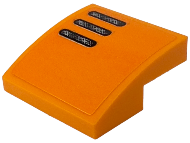 Slope, Curved 2 x 2 x 2/3 with Black and Silver Air Vent Grilles Pattern Model Right Side (Sticker) - Set 76918