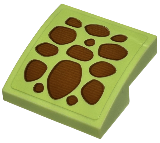Slope, Curved 2 x 2 x 2/3 with Reddish Brown Spots Pattern (Squirt Head) (Sticker) - Set 43226