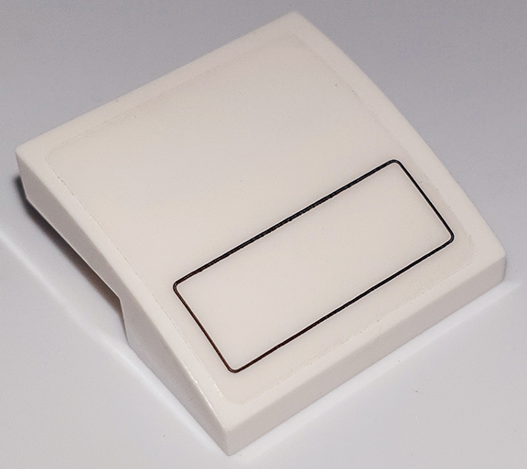 Slope, Curved 2 x 2 x 2/3 with Black Rectangle Outline with Rounded Corners Pattern (Sticker) - Set 76908