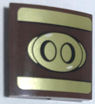 Slope, Curved 2 x 2 x 2/3 with Gold Stripes and Pig Snout with Black Nostrils and White Highlights Pattern Model Right Side (Sticker) - Set 75826