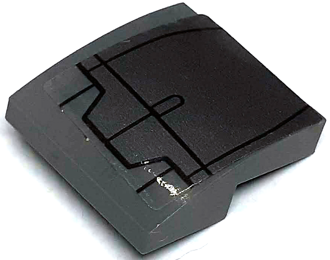 Slope, Curved 2 x 2 x 2/3 with Dark Silver Armor Plates with Black Outline Pattern (Sticker) - Set 76190