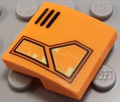 Slope, Curved 2 x 2 x 2/3 with Armor Plates and Black Air Vent Lines Pattern Model Right Side (Sticker) - Set 70357