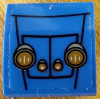 Slope, Curved 2 x 2 x 2/3 with Car Headlights and Black Hood Outline Pattern (Sticker) - Set 76178