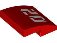 Slope, Curved 2 x 2 x 2/3 with White '02' Pattern