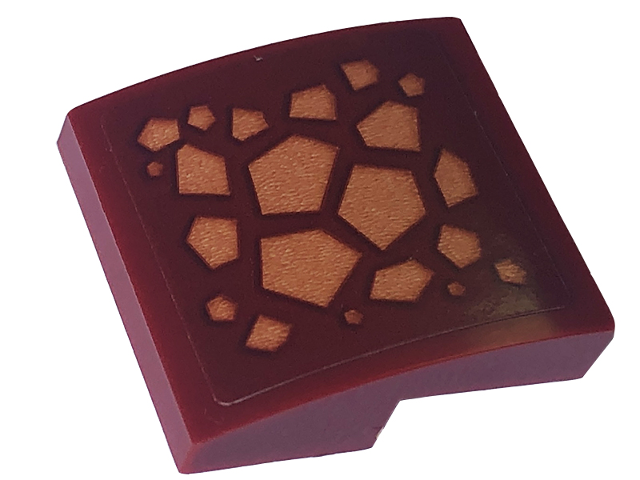 Slope, Curved 2 x 2 x 2/3 with Nougat Scales Pattern (Sticker) - Set 71793