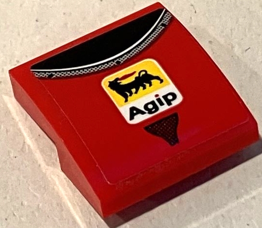 Slope, Curved 2 x 2 x 2/3 with Agip Logo Pattern (Sticker) - Set 75889