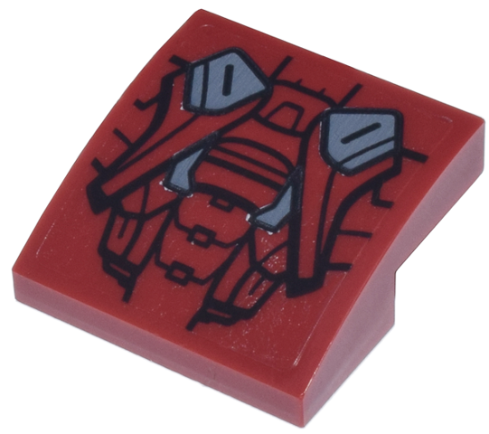 Slope, Curved 2 x 2 x 2/3 with Black and Dark Bluish Gray Mark VII Armor Case Pattern (Sticker) - Set 76269