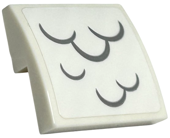 Slope, Curved 2 x 2 x 2/3 with Light Bluish Gray Half Circles (Rippled Feathers) Pattern (Sticker) - Set 76425