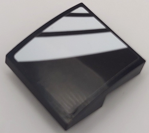 Slope, Curved 2 x 2 x 2/3 with 3 White Curved Stripes / Spider Legs (Venom) Pattern Model Left Side (Sticker) - Set 76115