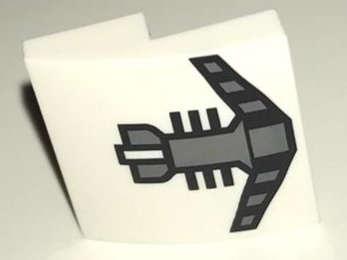 Slope, Curved 2 x 2 x 2/3 with Dark Bluish Gray Tube, Angled Top and Black Stripes Pattern (BrickHeadz Commander Cody Breathing Mask)