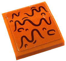 Slope, Curved 2 x 2 x 2/3 with Dark Brown Curved Lines and Squiggles Pattern (Sticker) - Set 76122