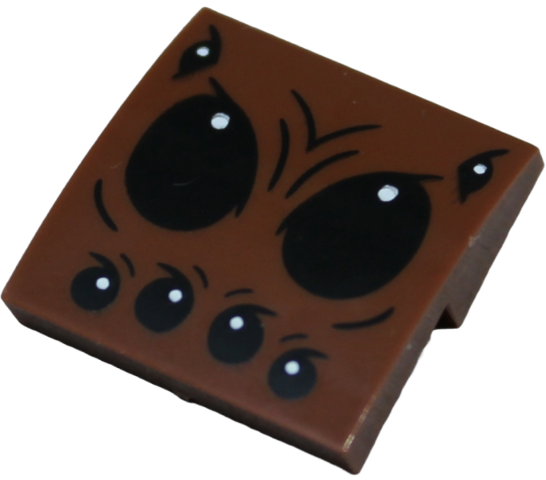 Slope, Curved 2 x 2 x 2/3 with Black Spider Eyes and White Pupils Pattern