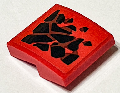 Slope, Curved 2 x 2 x 2/3 with Black Dragon Scales Pattern Model Left Side (Sticker) - Set 71753