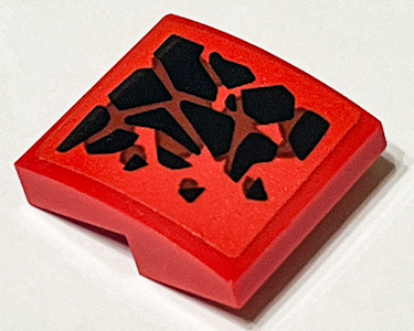 Slope, Curved 2 x 2 x 2/3 with Black Dragon Scales Pattern Model Right Side (Sticker) - Set 71753