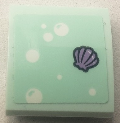 Slope, Curved 2 x 2 x 2/3 with White Bubbles and Lavender Shell Pattern (Sticker) - Set 41710
