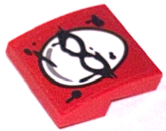 Slope, Curved 2 x 2 x 2/3 with White Egg with Black Goggles and Paint Splotches Pattern (Sticker) - Set 60315