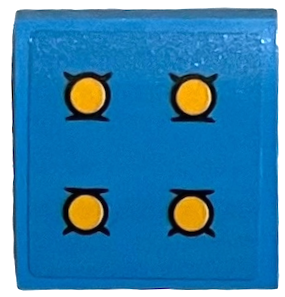 Slope, Curved 2 x 2 x 2/3 with Cushion with Bright Light Orange Buttons Pattern (Sticker) - Set 21326