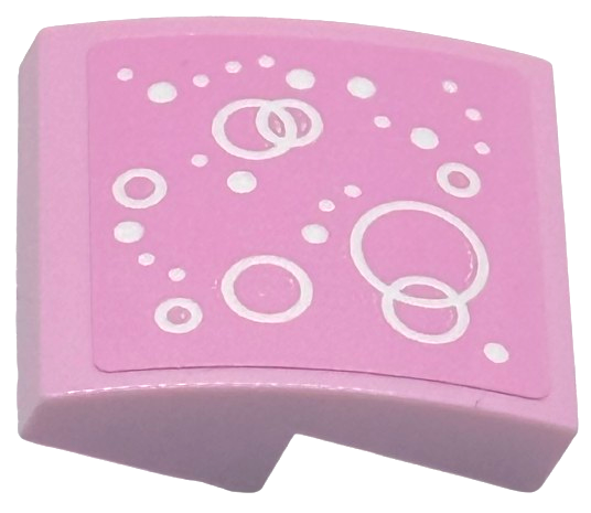 Slope, Curved 2 x 2 x 2/3 with White Bubbles Pattern Side A (Sticker) - Set 75682