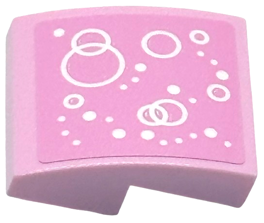 Slope, Curved 2 x 2 x 2/3 with White Bubbles Pattern Side B (Sticker) - Set 75682