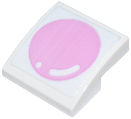 Slope, Curved 2 x 2 x 2/3 with Bright Pink Circle with Highlights Pattern (Sticker) - Set 40813