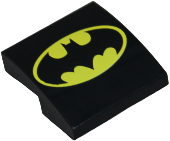 Slope, Curved 2 x 2 x 2/3 with Bat on Yellow Oval Batman Logo Pattern