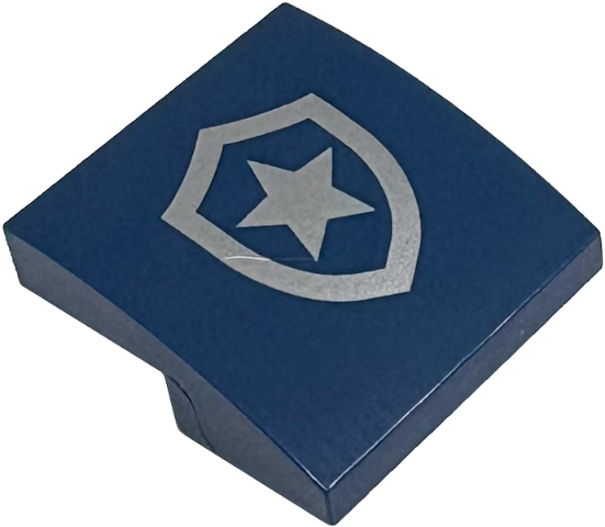 Slope, Curved 2 x 2 x 2/3 with Silver Police Star Badge Logo Pattern