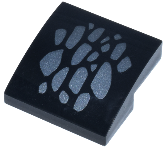 Slope, Curved 2 x 2 x 2/3 with Dark Silver Dragon Scales Pattern