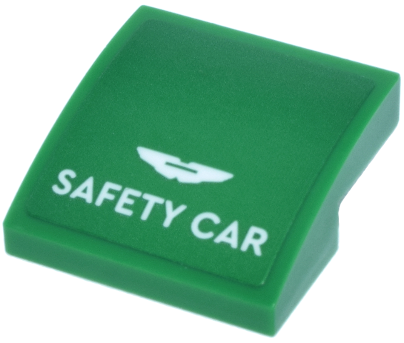 Slope, Curved 2 x 2 x 2/3 with White 'SAFETY CAR' and Aston Martin Wings Logo Pattern (Sticker) - Set 76925