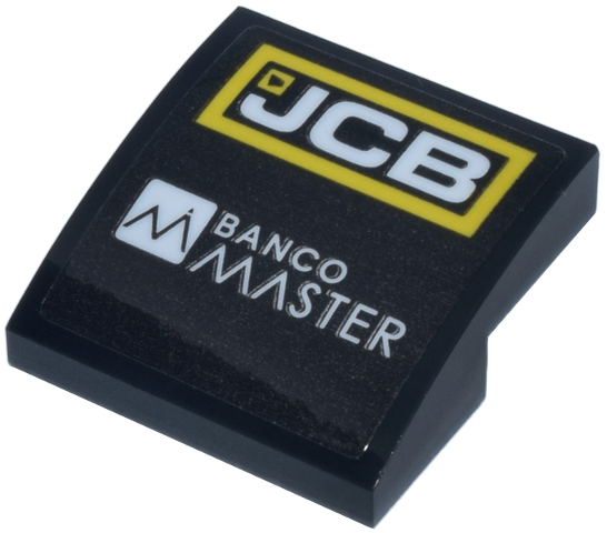 Slope, Curved 2 x 2 x 2/3 with 'JCB' and 'BANCO MASTER' Logos Pattern (Sticker) - Set 76925