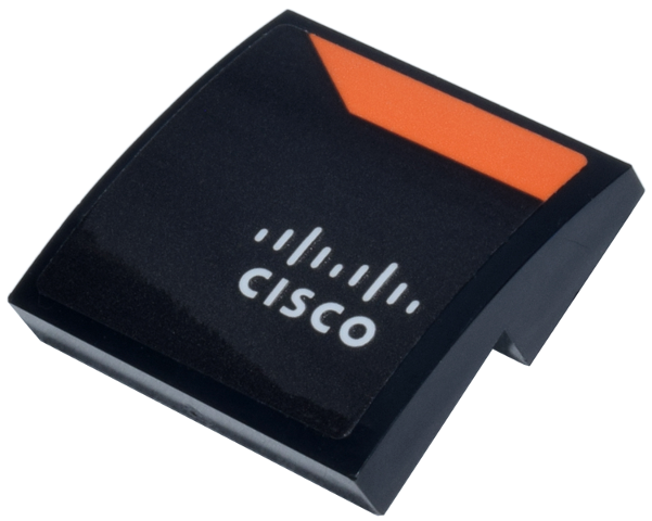 Slope, Curved 2 x 2 x 2/3 with White 'CISCO' and Bridge Logo and Orange Angled Panel Pattern Model Right Side (Sticker) - Set 77251
