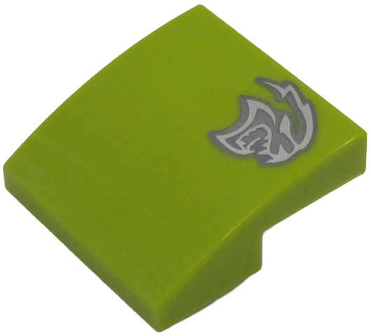 Slope, Curved 2 x 2 x 2/3 with Dark Silver and Silver Dodge SRT Hellcat Logo Pattern Model Right Side