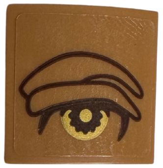 Slope, Curved 2 x 2 x 2/3 with Gold Eye and Reddish Brown Eyebrow Outline Pattern Model Right Side (Sticker) - Set 75684