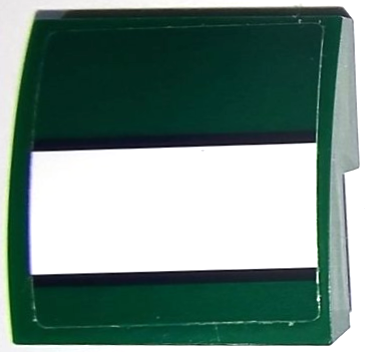 Slope, Curved 2 x 2 x 2/3 with White Stripe and Black Lines Pattern (Sticker) - Set 75894