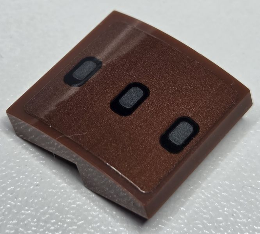 Slope, Curved 2 x 2 x 2/3 with Dark Bluish Gray Rectangles with Rounded Corners and Black Outline Pattern (Sticker) - Set 75381