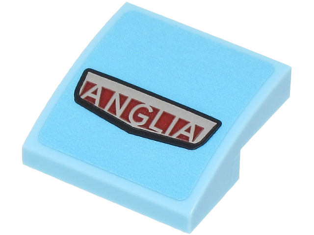 Slope, Curved 2 x 2 x 2/3 with Dark Red and Silver Ford Anglia Logo Pattern (Sticker) - Set 76470