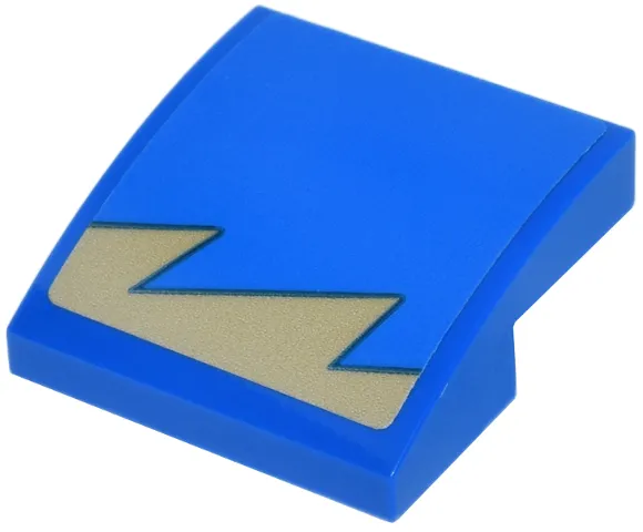 Slope, Curved 2 x 2 x 2/3 with Tan Jagged Line Pattern Model Left Side (Sticker) - Set 11370