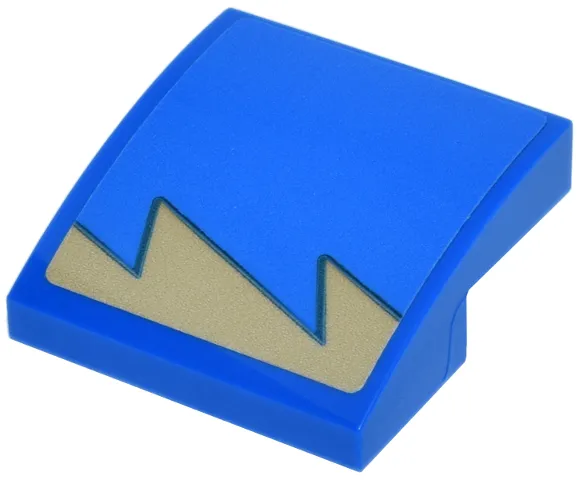 Slope, Curved 2 x 2 x 2/3 with Tan Jagged Line Pattern Model Right Side (Sticker) - Set 11370