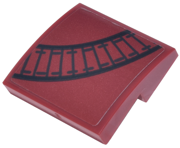 Slope, Curved 2 x 2 x 2/3 with Curved Black Segmented Strap with Dotted Line Stitches Pattern (Sticker) - Set 76341